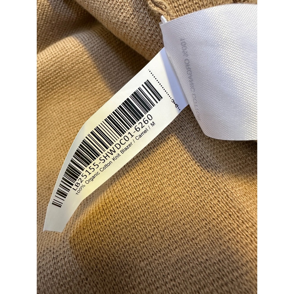 Quince 100% Organic Cotton Knit Blazer Camel Brown Size Medium Open Pockets - Picture 9 of 14